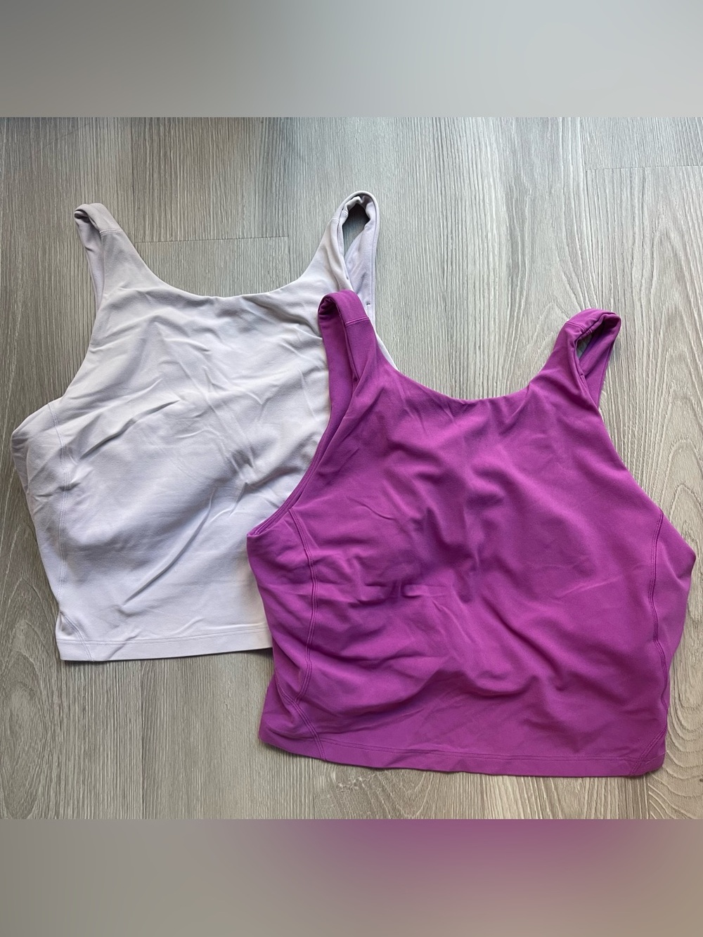 Lululemon High Neck Slign Tank Set of Two Purple Size 12